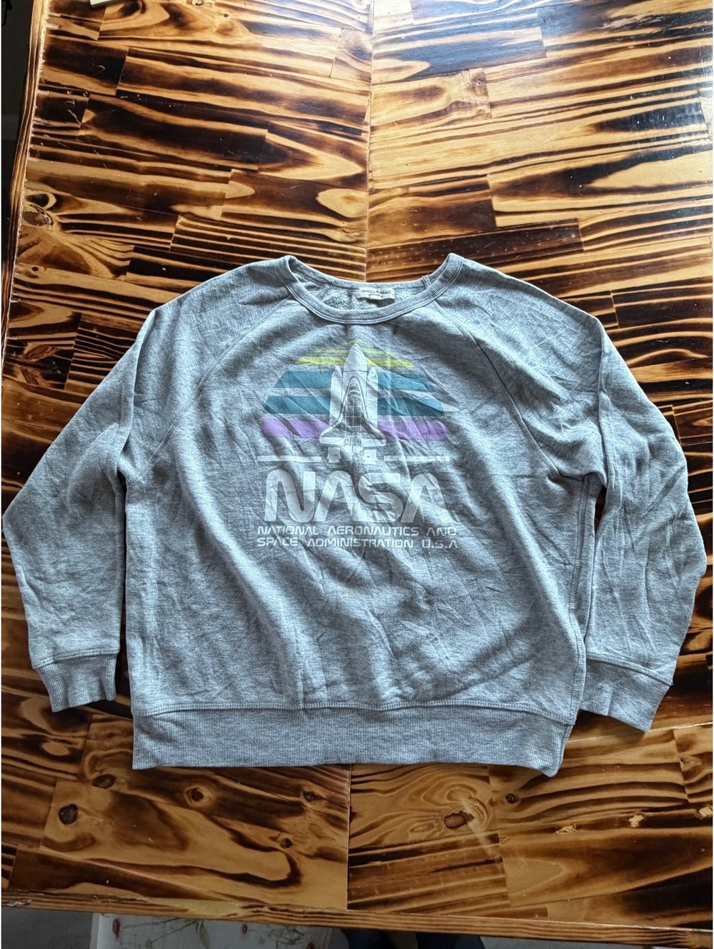 NASA graphic gray crewneck sweatshirt
